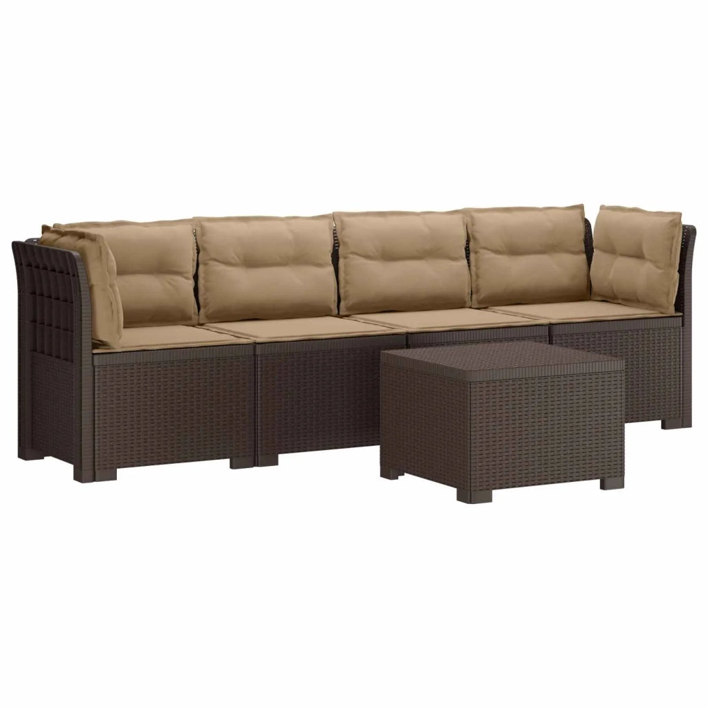 Divano da Giardino a 4 Posti con Cuscini in Stile Rattan PP 3443876