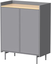 Credenza Velina, Grigio, 80 x 103 cm con 6 scomparti, adatto per la conservazione di oggetti domestici
