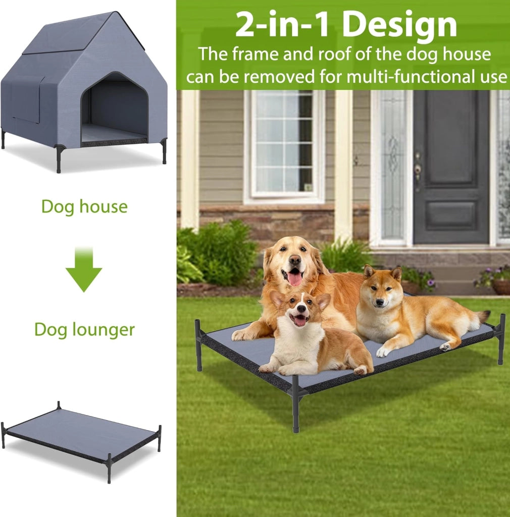 Cuccia per cani in materiale Oxford e rete traspirante 2 in 1, per cani e gatti, 109,5 x 74,5 x 93 cm