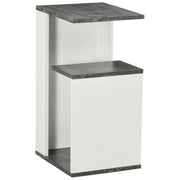 COMODINO CON RIPIANO APERTO DESIGN IRREGOLARE 35X29.5X60 CM GRIGIO E BIANCO