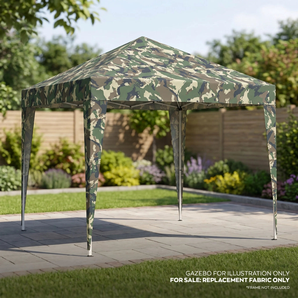 Telo Di Copertura A Fisarmonica 300x300 cm da Giardino a Fisarmonica Impermeabile Resistente alle intemperie e raggi UV in PVC Camouflage