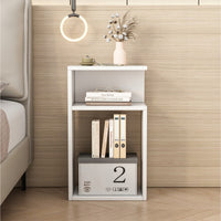 Comodino bianco loft per camera da letto o soggiorno, moderno, 50 cm