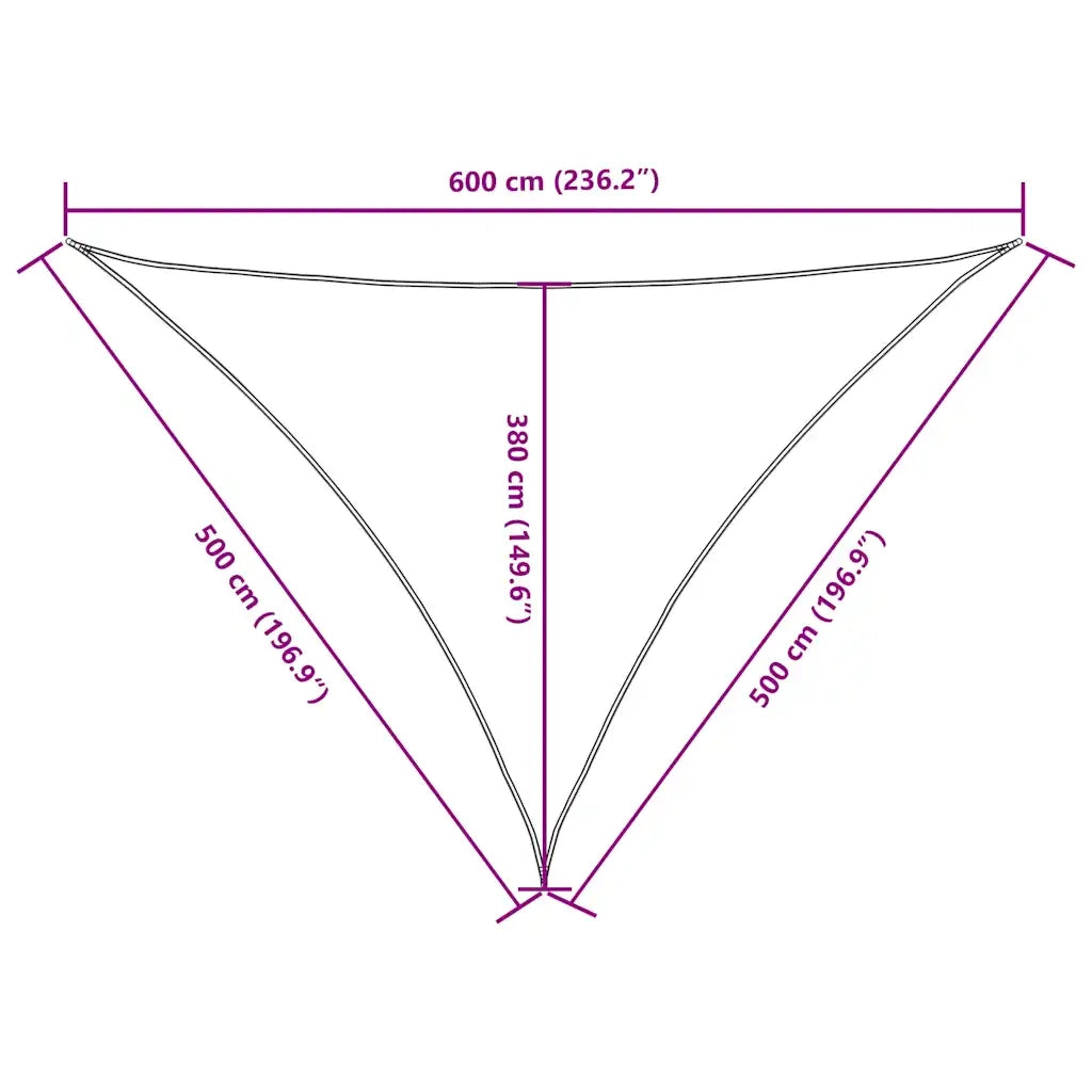Parasole a vela | Telo Ombra | Vela da ombra Oxford Triangolare 5x5x6 m Antracite