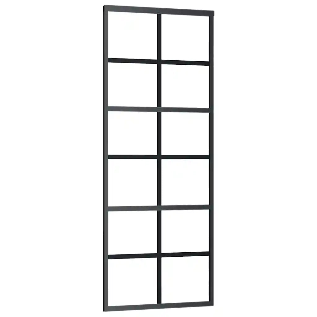 Porta Scorrevole con Ferramenta 76x205cm Vetro ESG Alluminio