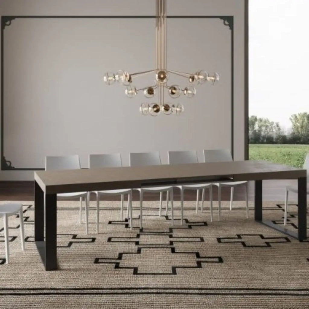 Tavolo allungabile 180/284x90 cm Tecno tortora gambe antracite