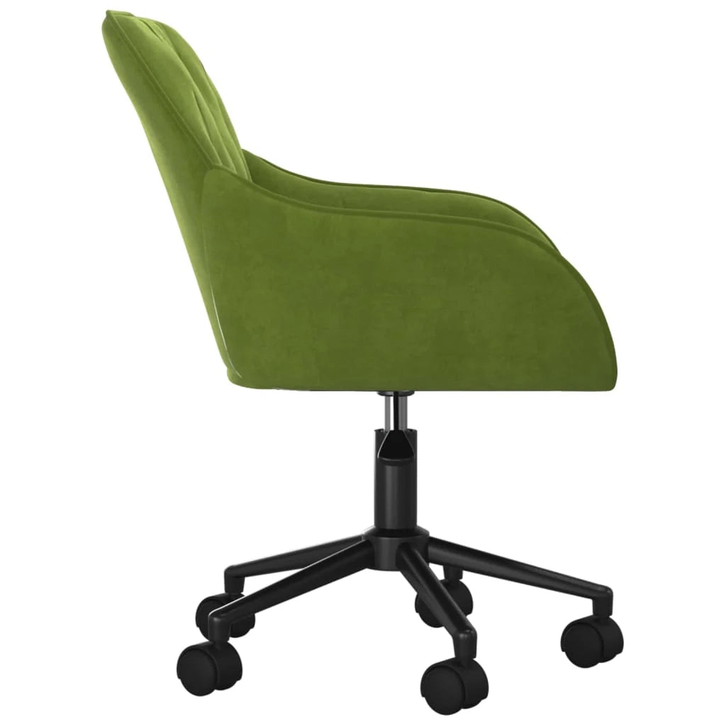 Sedia girevole da ufficio/studio velluto verde chiaro 02_0024184