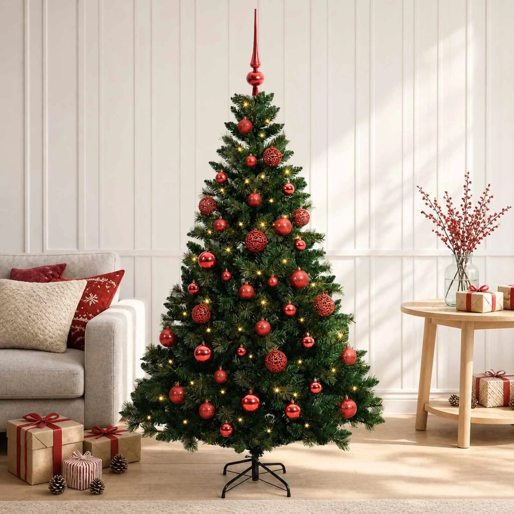 Albero di Natale Artificiale con Palline 120 cm 150 LED 3465865