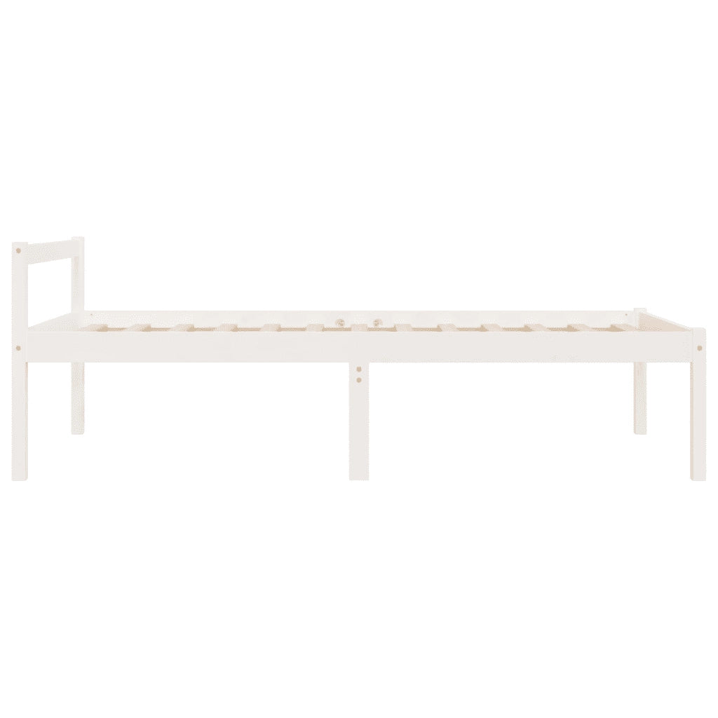 Letto singolo | Letto per adulti | Letto per Anziani Bianco 90x190 cm Single in Legno di Pino