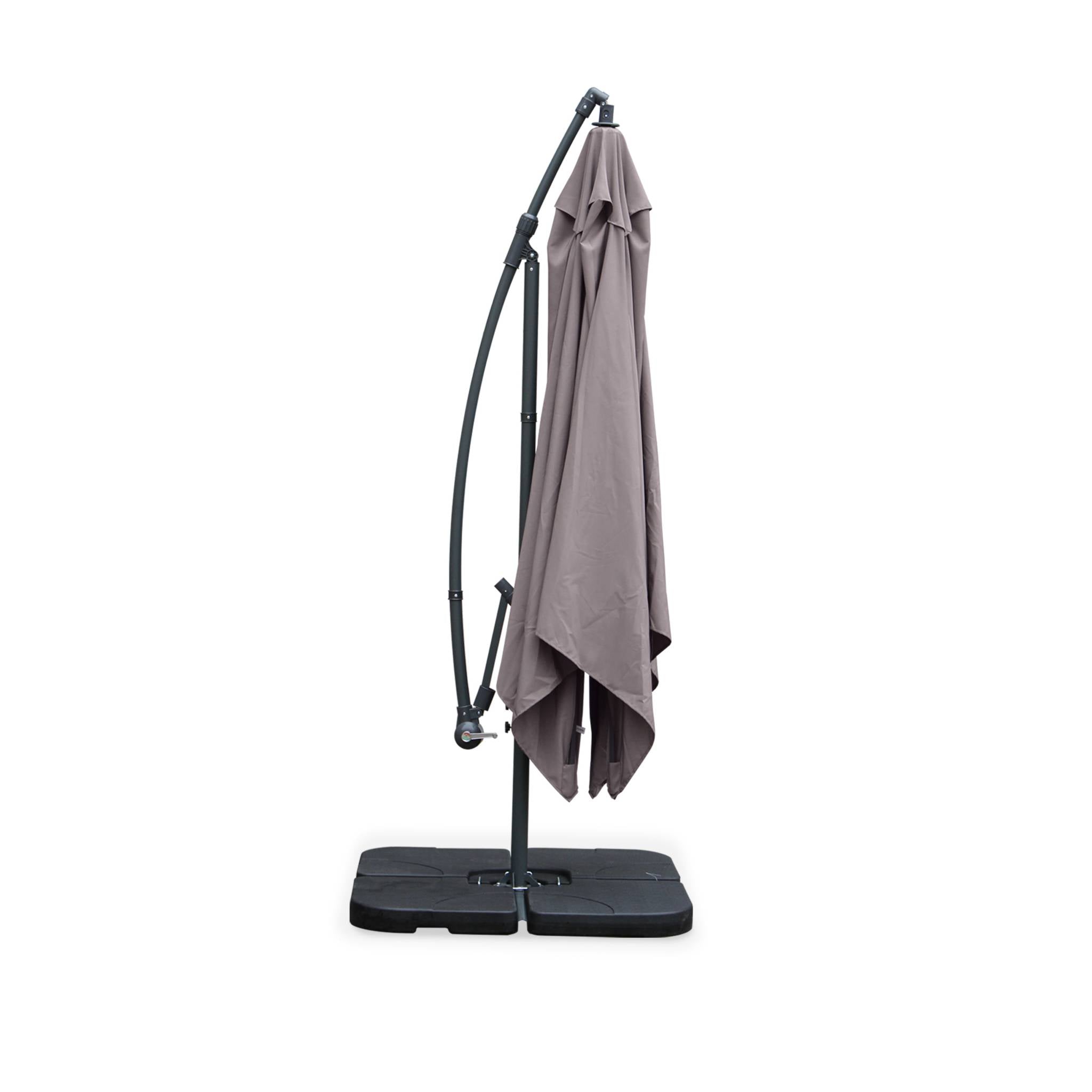 Ombrellone quadrato offset 3x3m, bruno