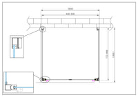 Porta battente Saloon  + 2 lati fissi box doccia 6 mm cromo 2 FISSE 77,5-80 + SALOON 82-85 