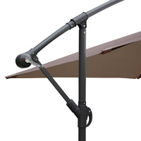 Ombrellone quadrato offset 3x3m, bruno