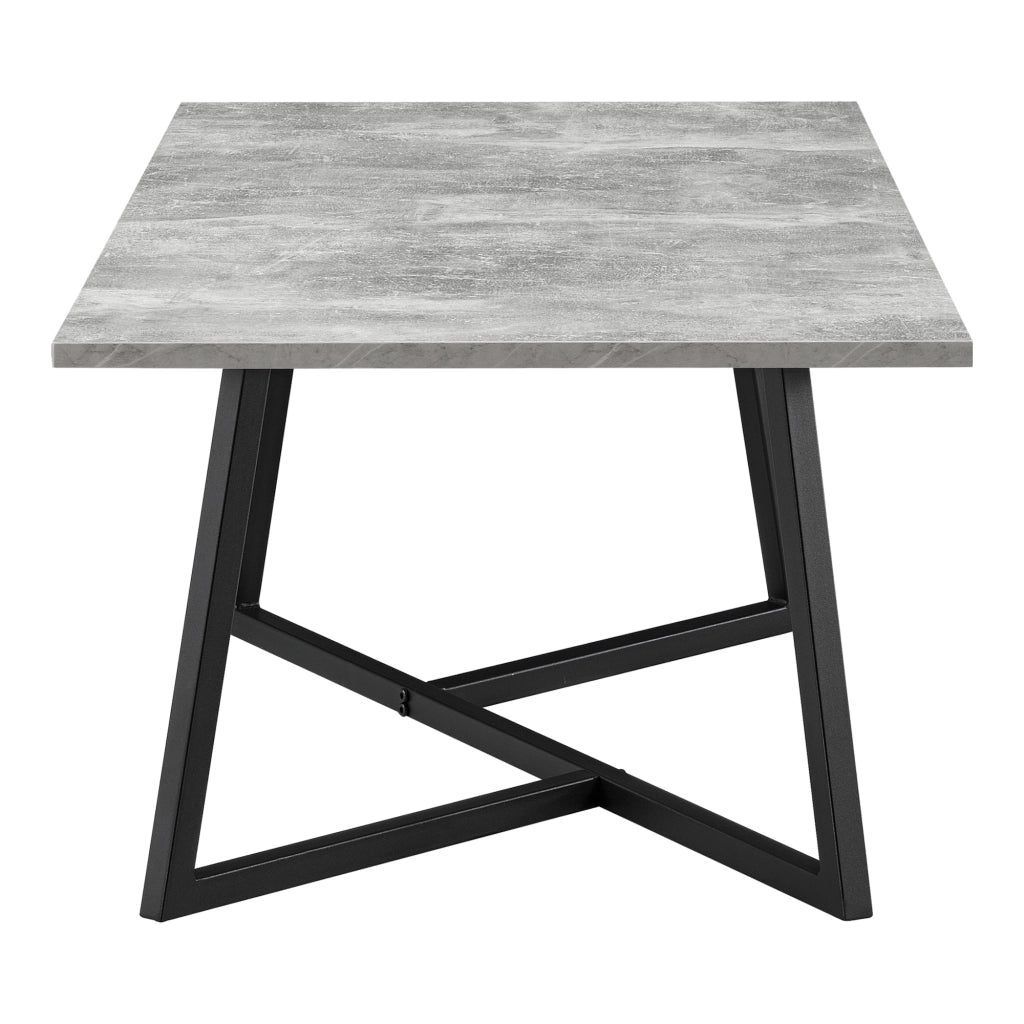 Tavolino da caffè/da Divano (LxLxA) 120x60x45 cm Tavolino Basso da Salotto/Soggiorno con Gambe in Acciaio Nero e Piano in MDF di Forma Rettangolare - Effetto Cemento
