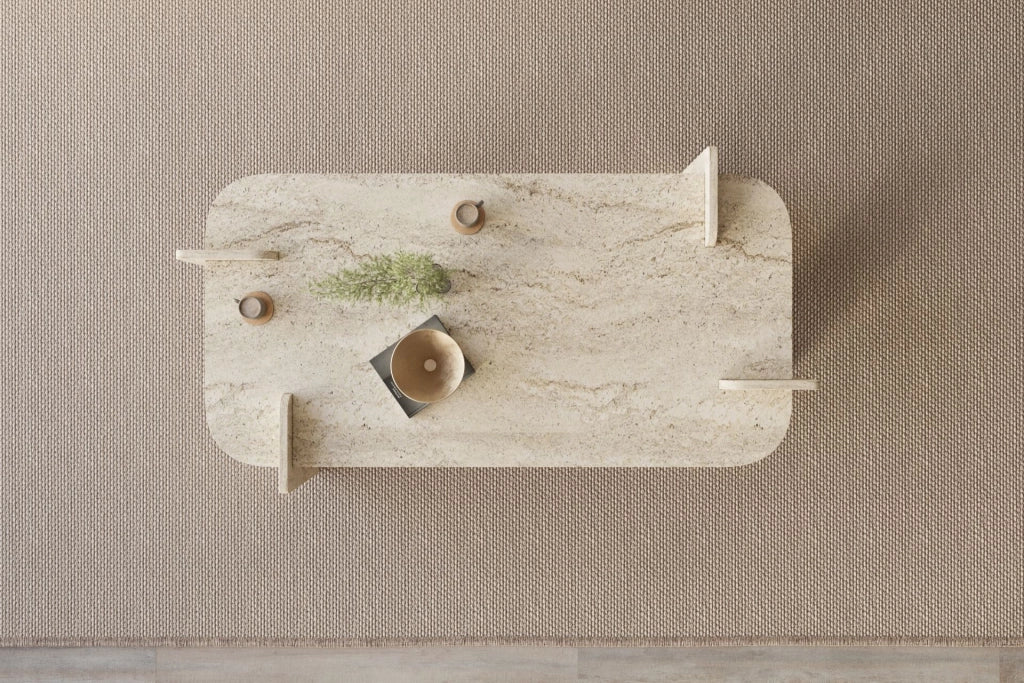 Tavolino in legno "Lovge" 120 x 60 x 35 cm - Travertino