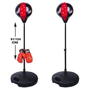 Punching Ball Per Bambini Asta Regolabile 124 Cm Con Guantoni E Base Riempibile
