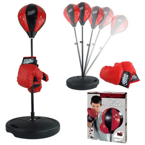 Punching Ball Per Bambini Asta Regolabile 124 Cm Con Guantoni E Base Riempibile