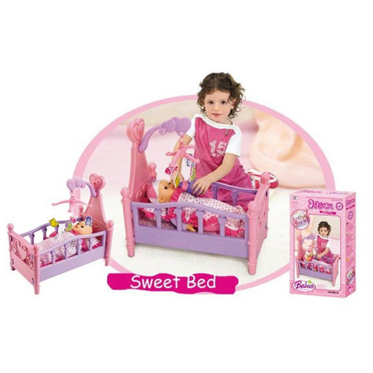 Culla per Bambole Lettino Culletta Bambolotto con Giostrina Giocattolo Bambini