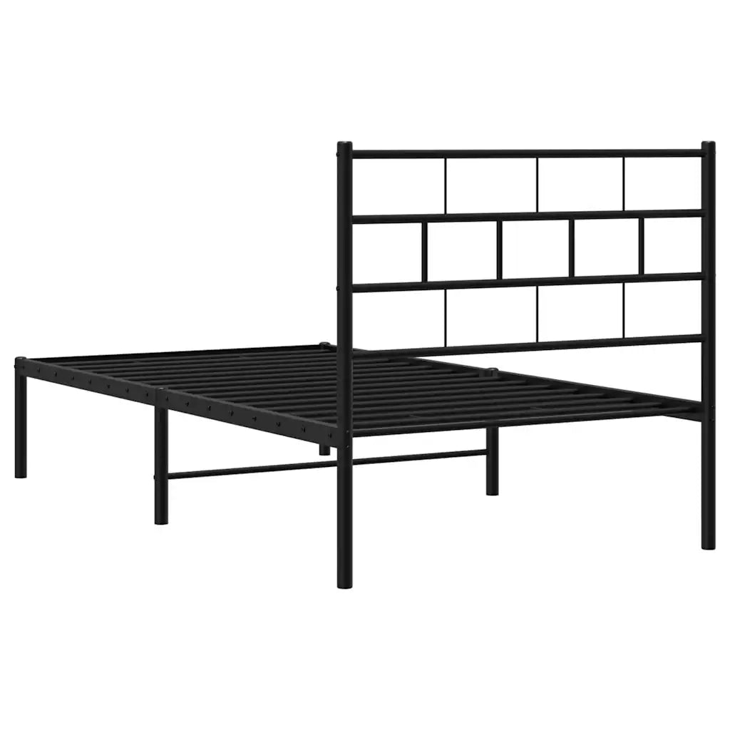 Giroletto con Testiera Metallo Nero 100x200 cm 355654