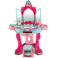 Specchiera Make Up Salone di Bellezza con Sgabello Musica Luci Kit Set Bellezza