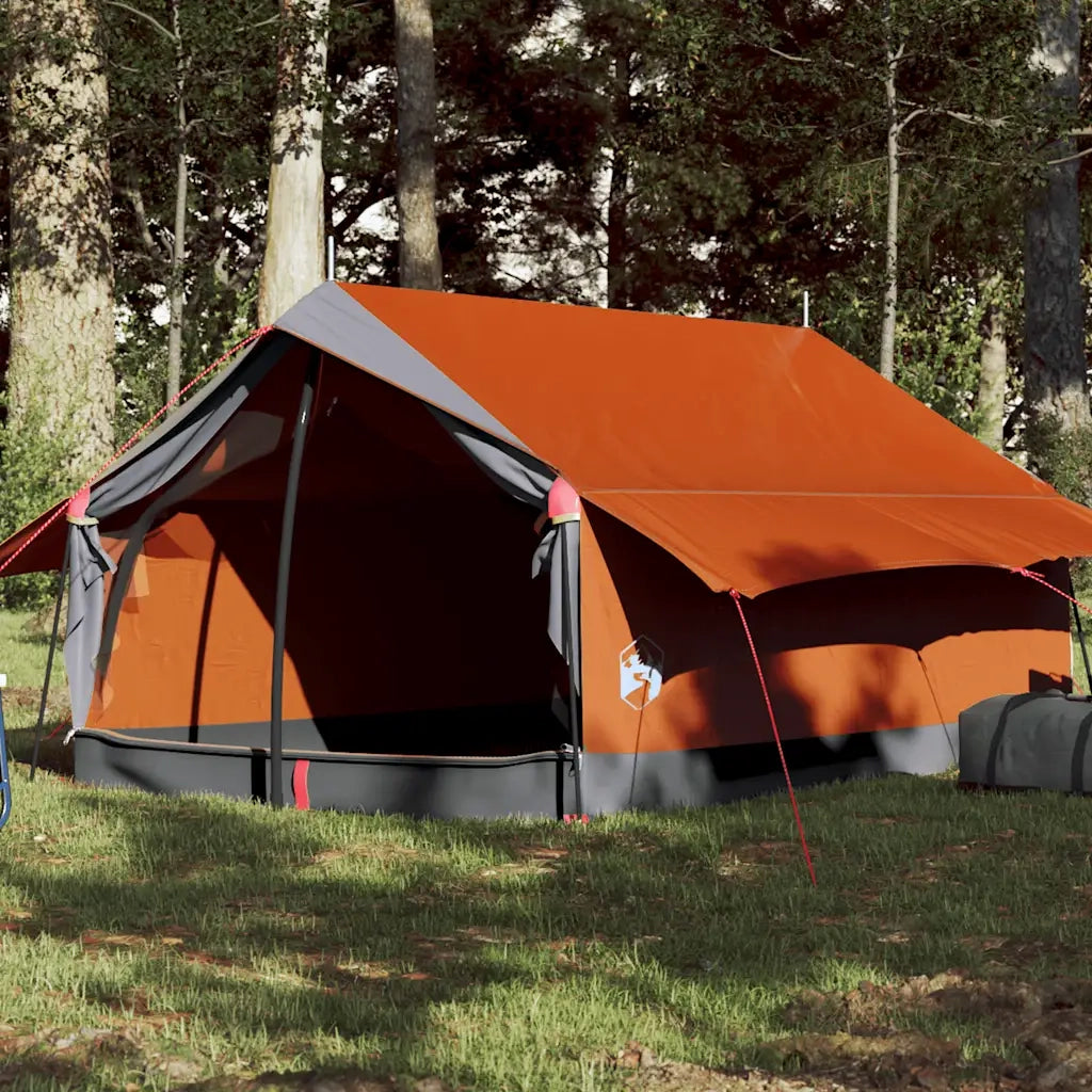 Tenda da Campeggio 2 Persone Grigio e Arancione Impermeabile 94361