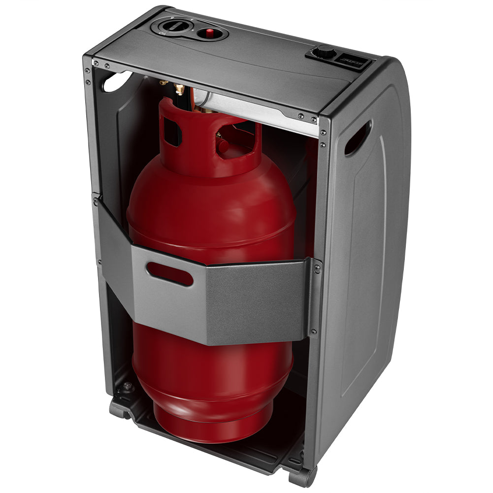 Stufa a Gas Portatile 2in1 in Metallo Nero Termostufa Infrarossi 3 elementi GH09