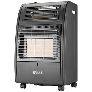 Stufa a Gas Portatile 2in1 in Metallo Nero Termostufa Infrarossi 3 elementi GH09