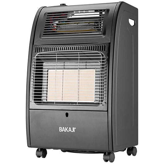 Stufa a Gas Portatile 2in1 in Metallo Nero Termostufa Infrarossi 3 elementi GH09