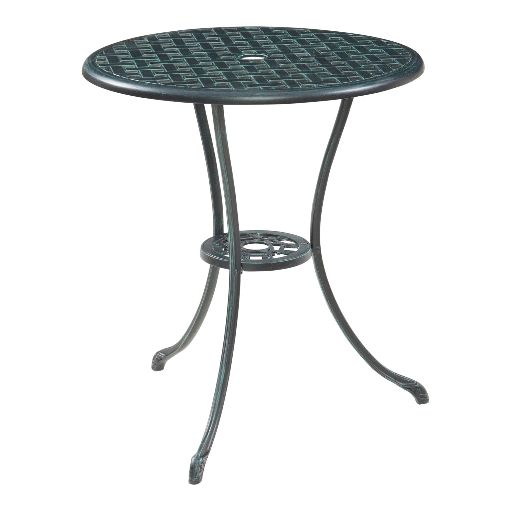 Set da Bistrot Vena in Alluminio 2 Sedie e Tavolo Rotondo - Grigio Scuro con Patina Verde casa.pro
