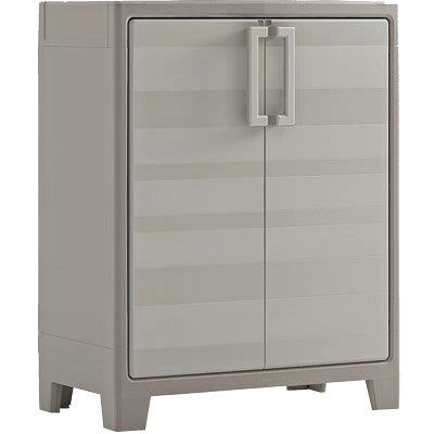 Armadio basso da per esterno giardino in PVC plastica resina 2 ante 80X44 H.CM 100
