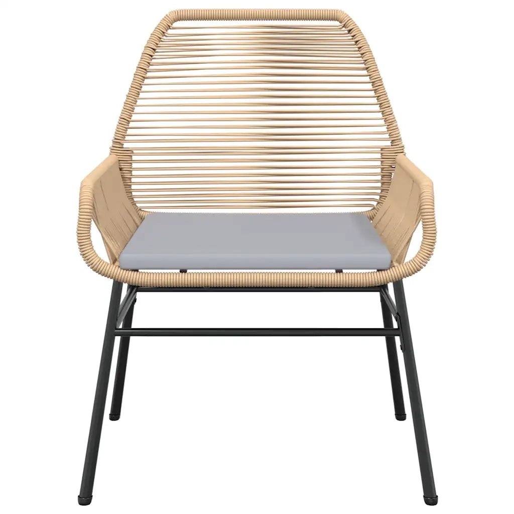 Set da Pranzo da Giardino 3pz | Set Salotto da Giardino con Cuscini Polyrattan Vetro