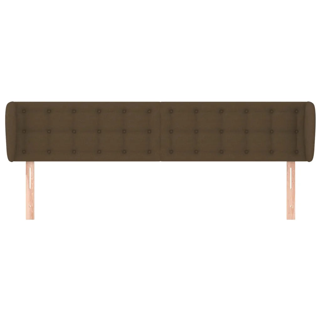 Testiera ad Orecchio-Testata con Orecchie Marrone Scuro 163x23x78/88 cm in Tessuto 454163