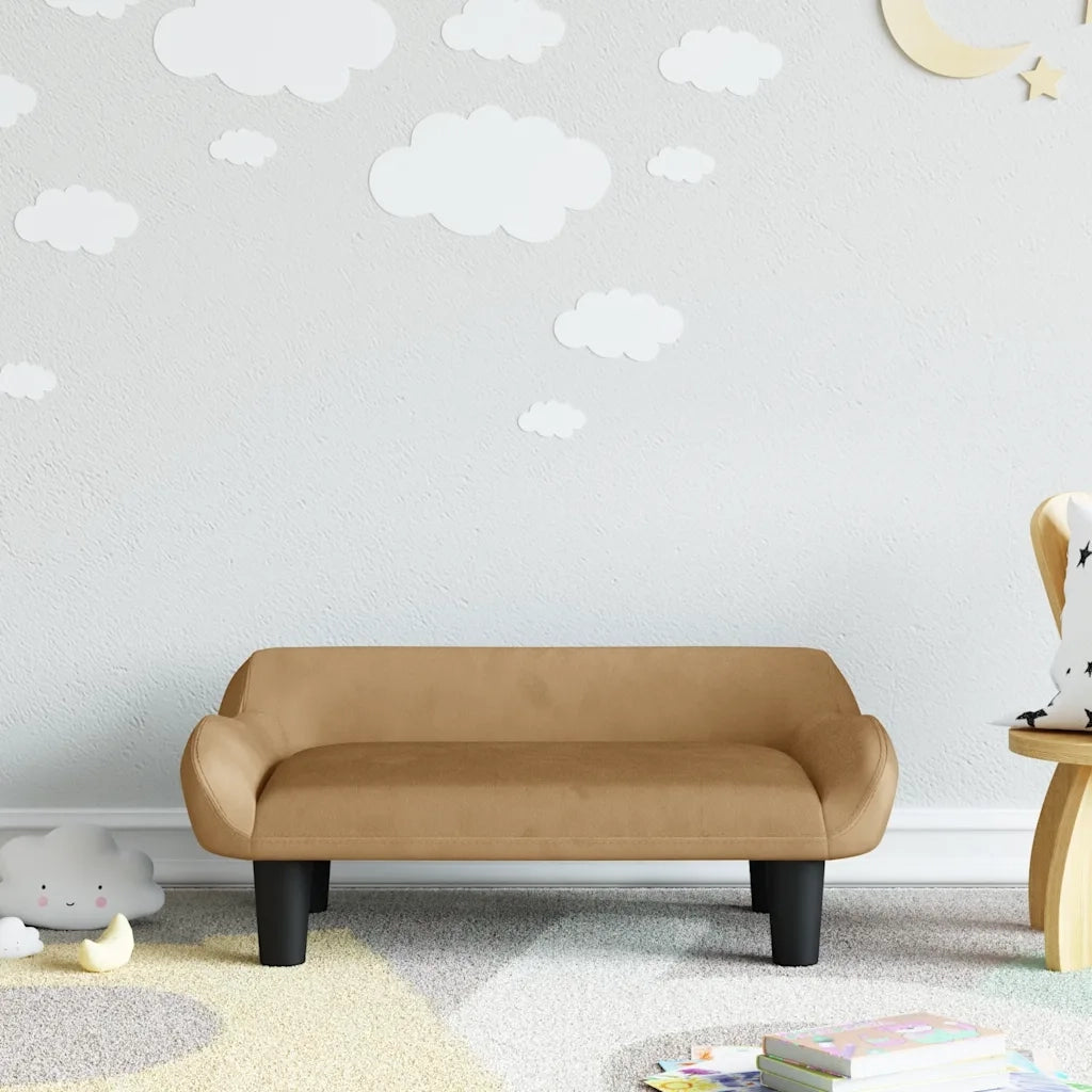 Divano | Divano da soggiorno | Sofa per Bambini Marrone 70x40x24 cm in Velluto