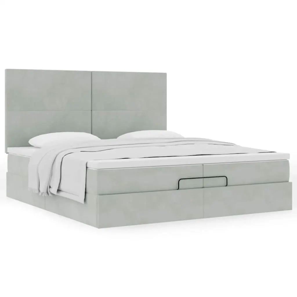 Struttura Letto Pouf con Materassi 200x200 cm Velluto 3313421