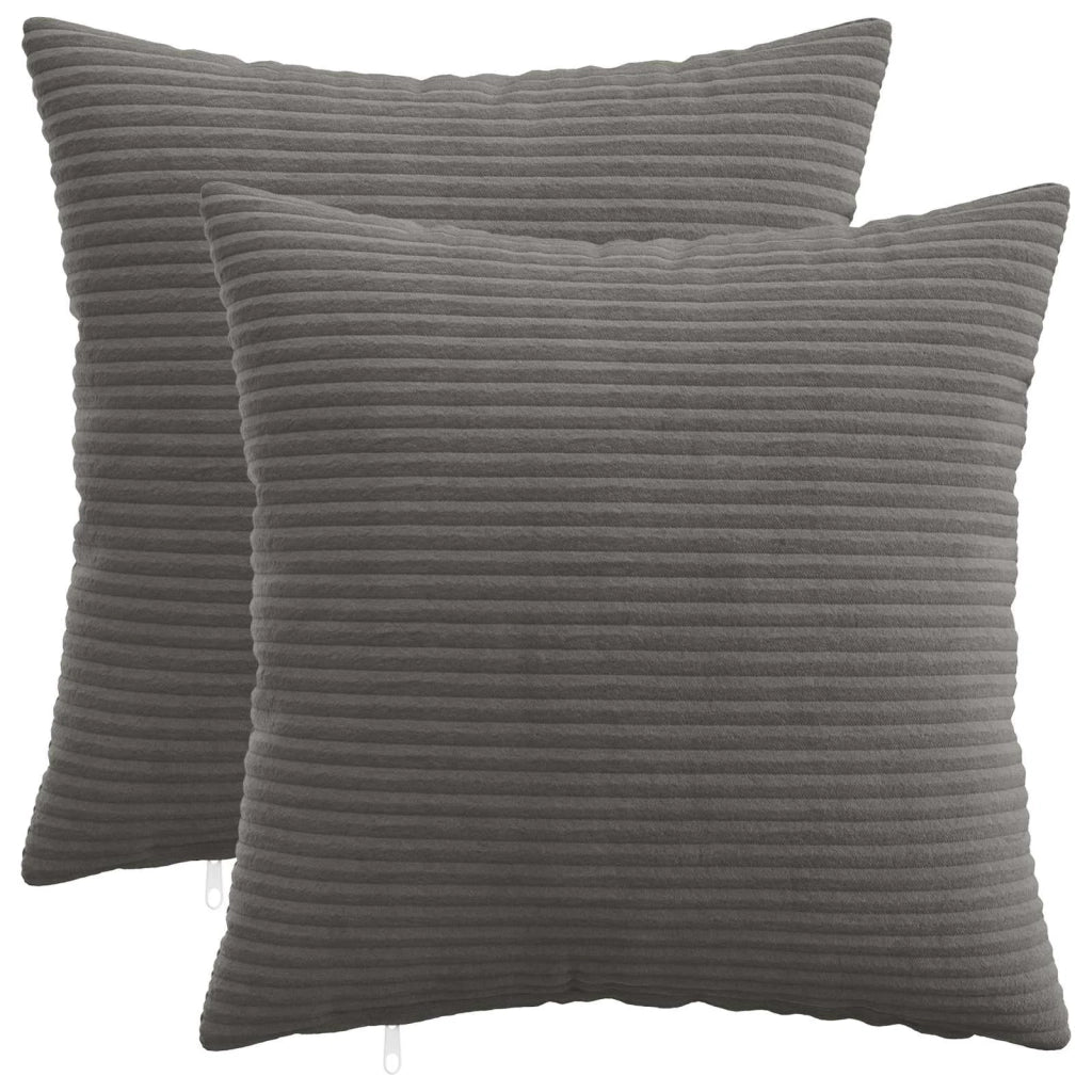 Federa 2 pcs HEERLEN Grigio Scuro 50 x 50 cm corduroy 910876