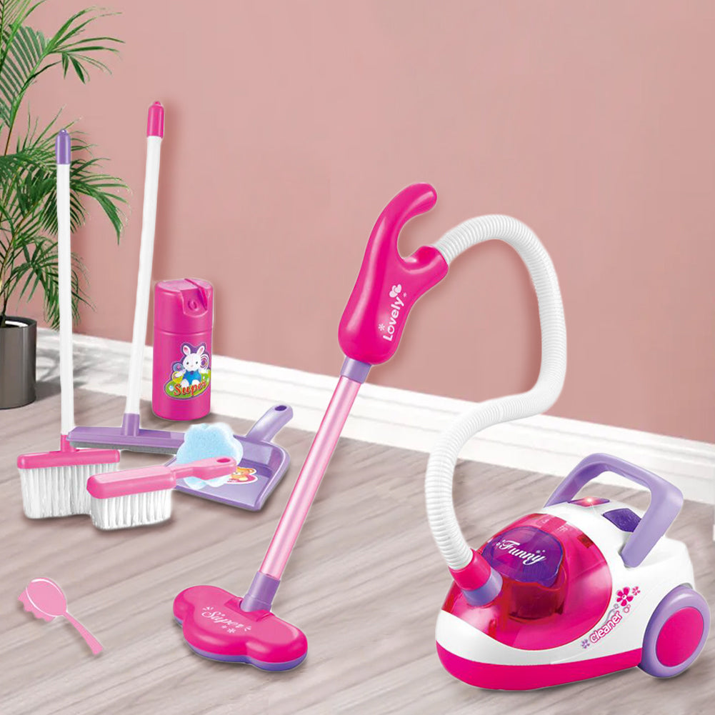 Set Aspirapolvere Giocattolo con Scopa e Accessori Giochi Emulazione Idea Regalo
