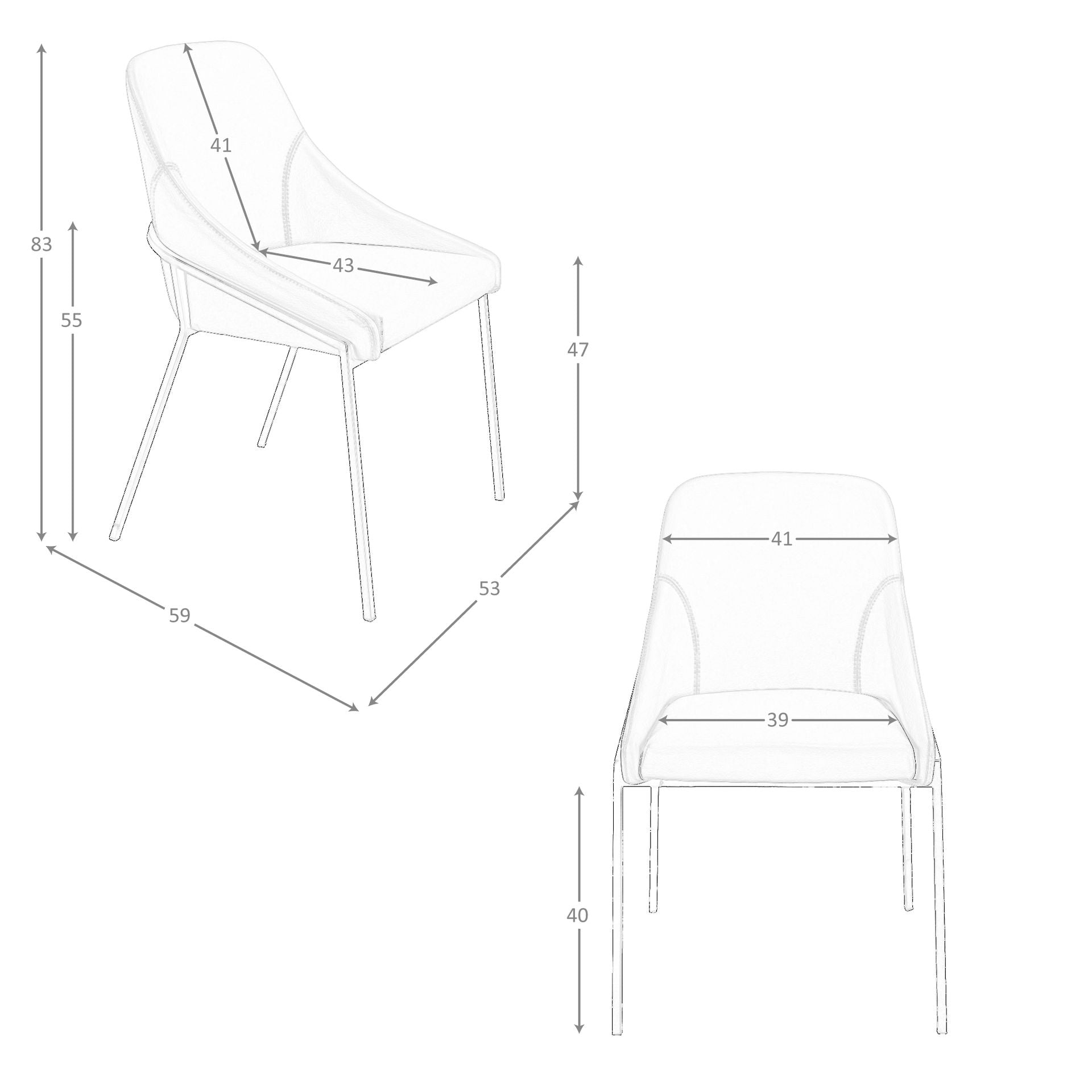 Sedia in similpelle arancione