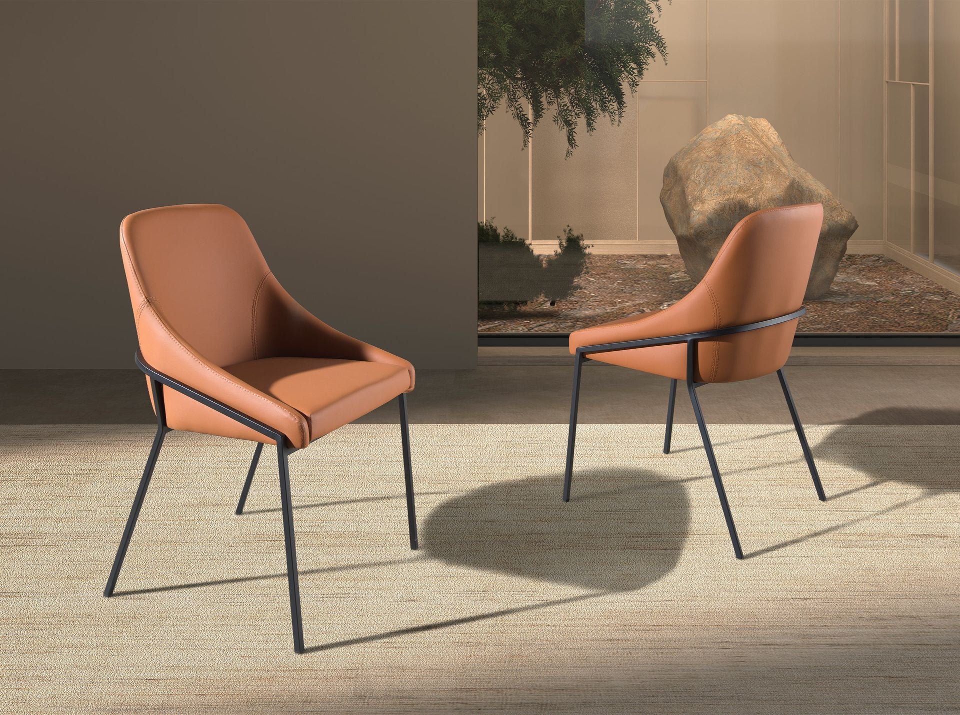 Sedia in similpelle arancione