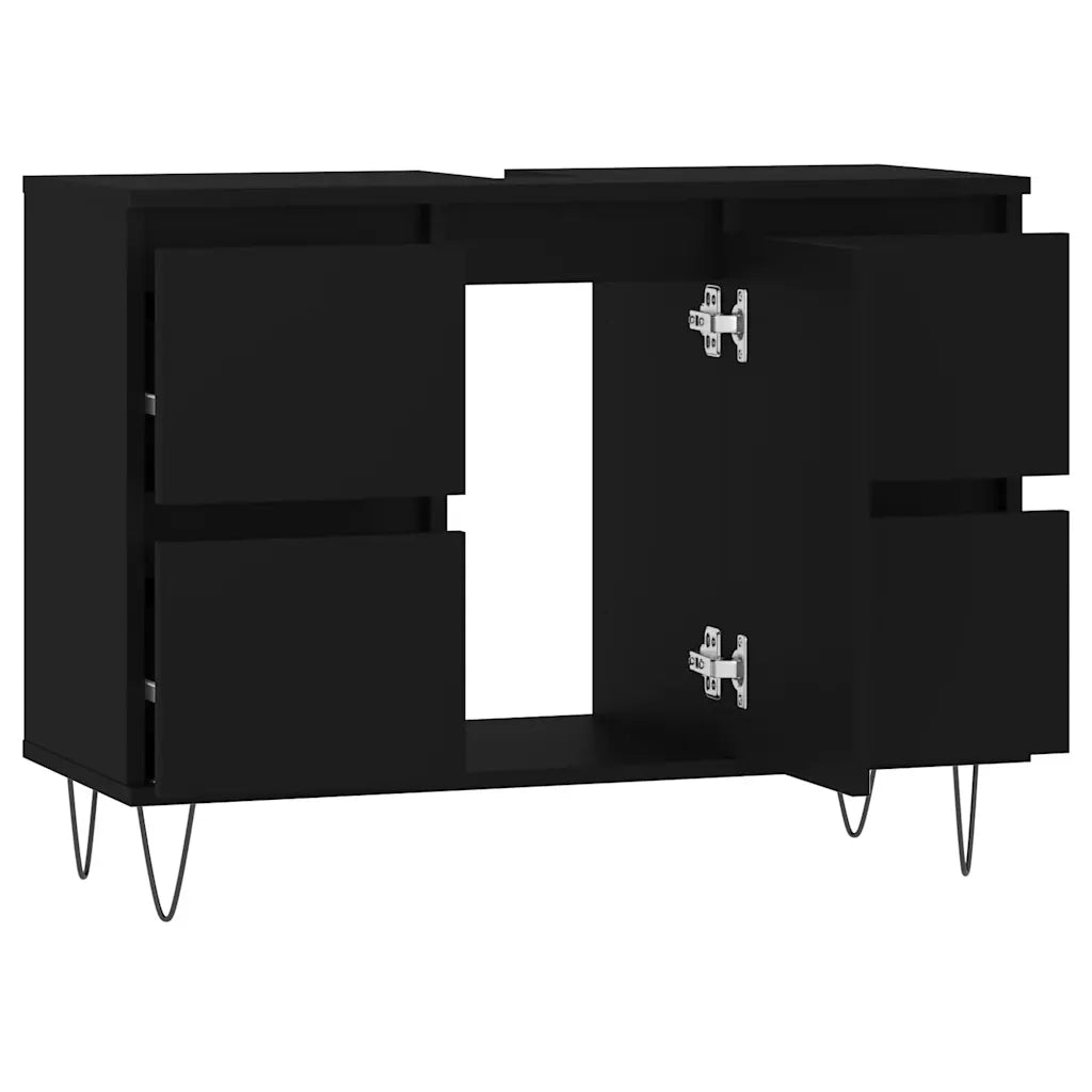 Mobile da Bagno | Armadio da bagno Nero 80x33x60 cm in Legno Multistrato