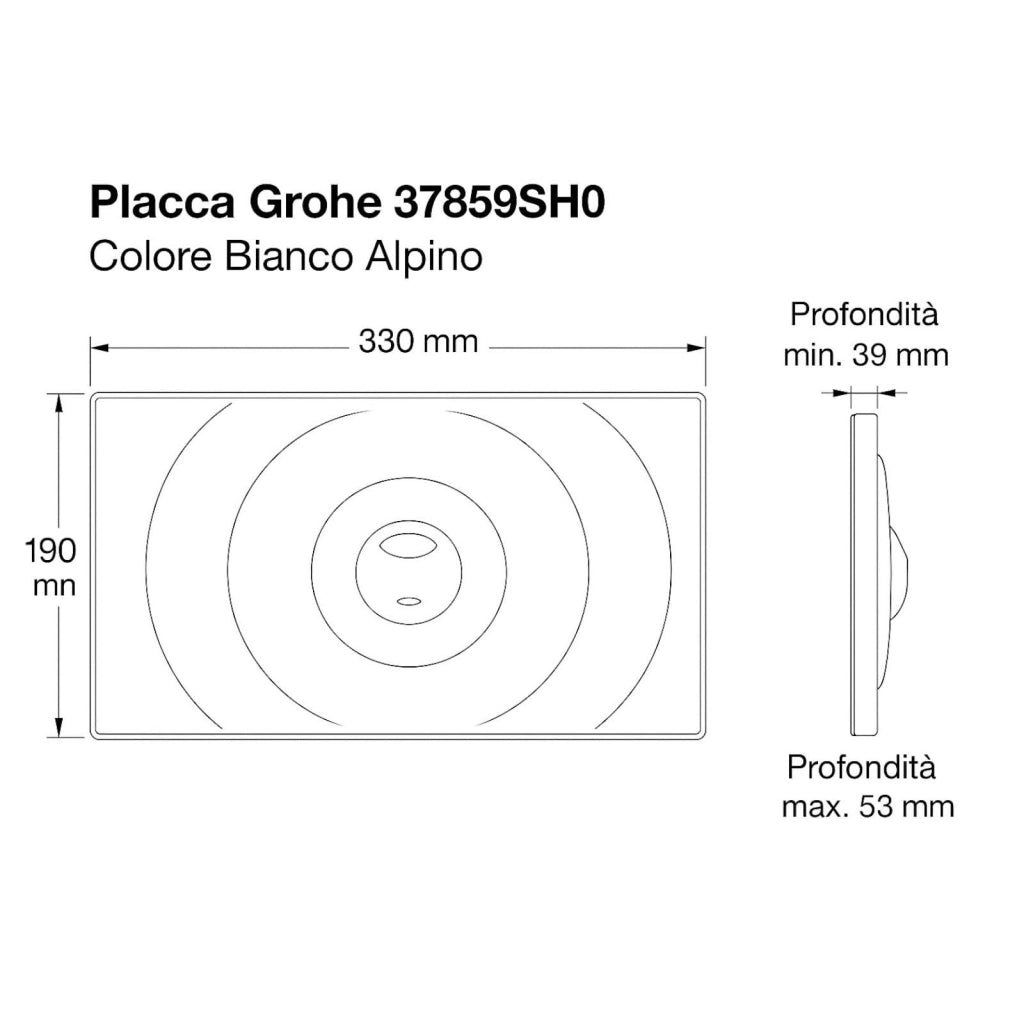 Placca di Ricambio Doppio Scarico Bianca Grohe