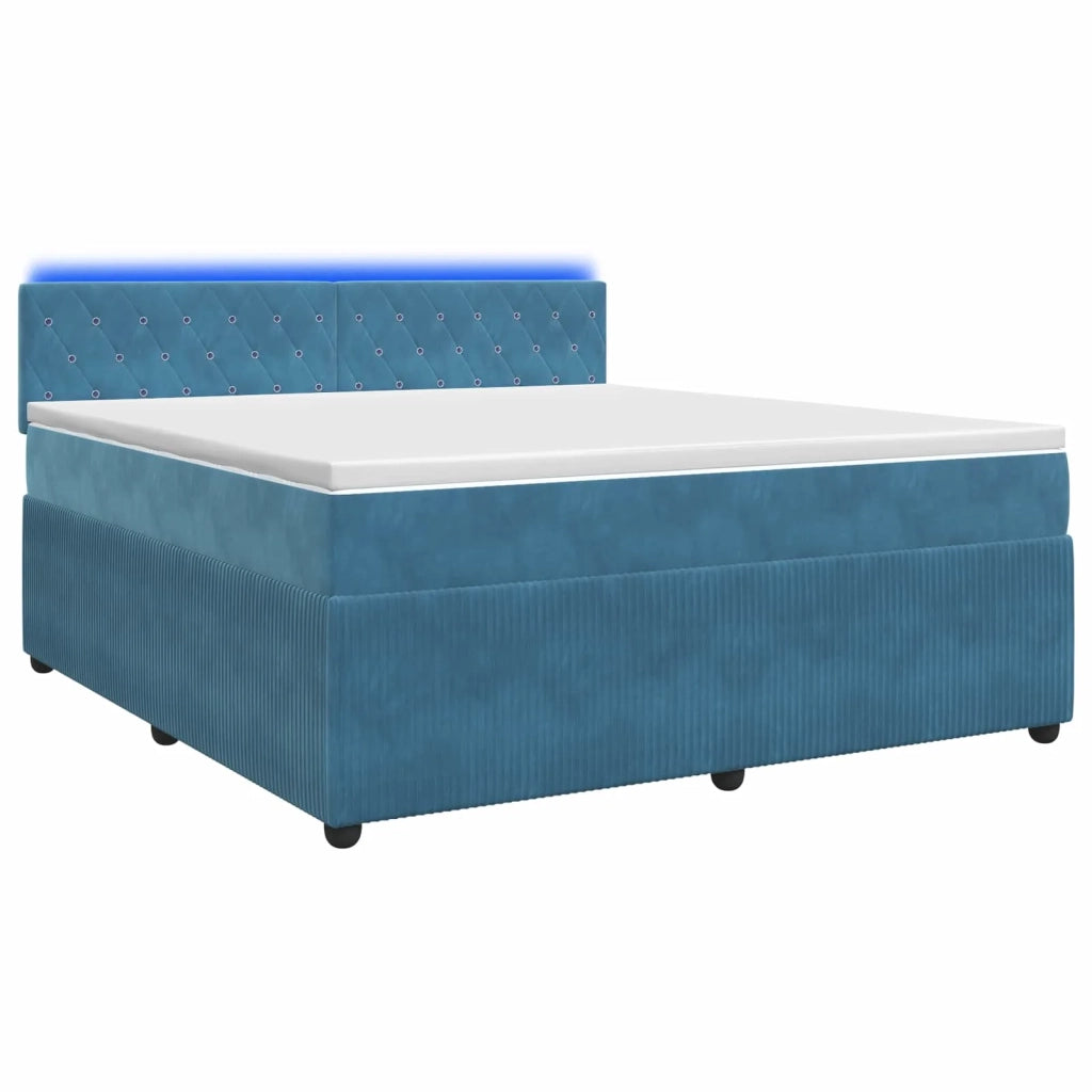 Letto box spring con materasso Blu 180 x 200 cm Velluto 3453189