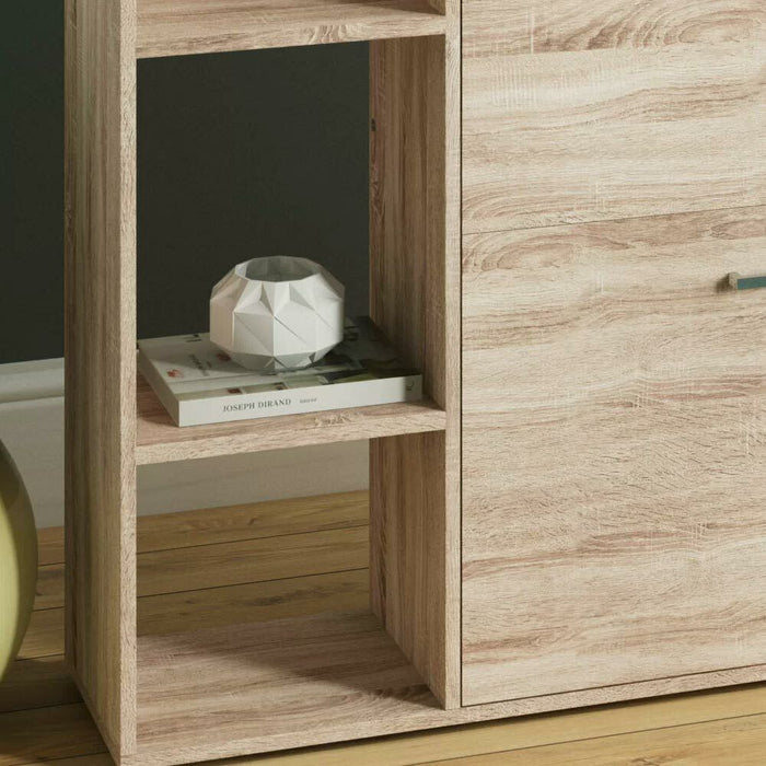 Scarpiera 2 Ante Ripiani Doppia Profondità Melamina 102x25,5x98cm Colore Quercia