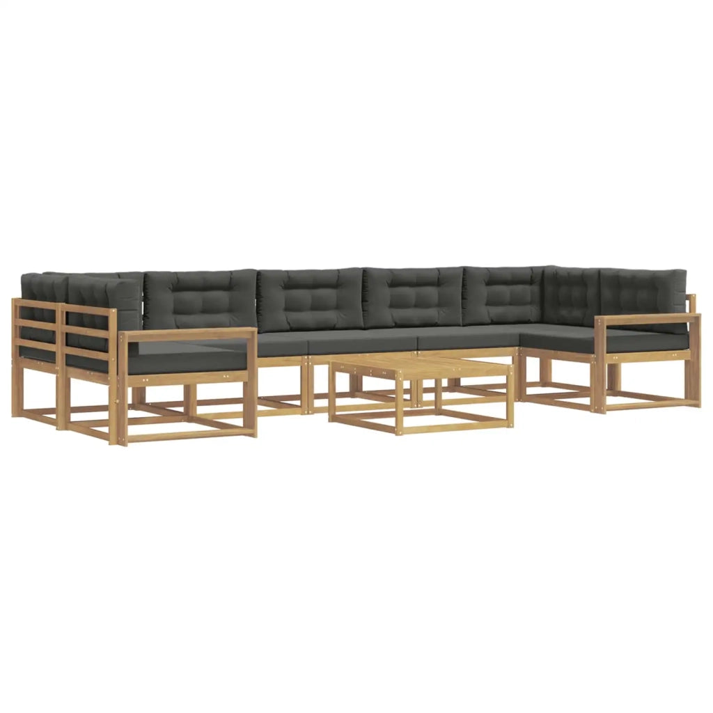 Set di divani da esterno con cuscino 6 pcs Bianco e Antracite