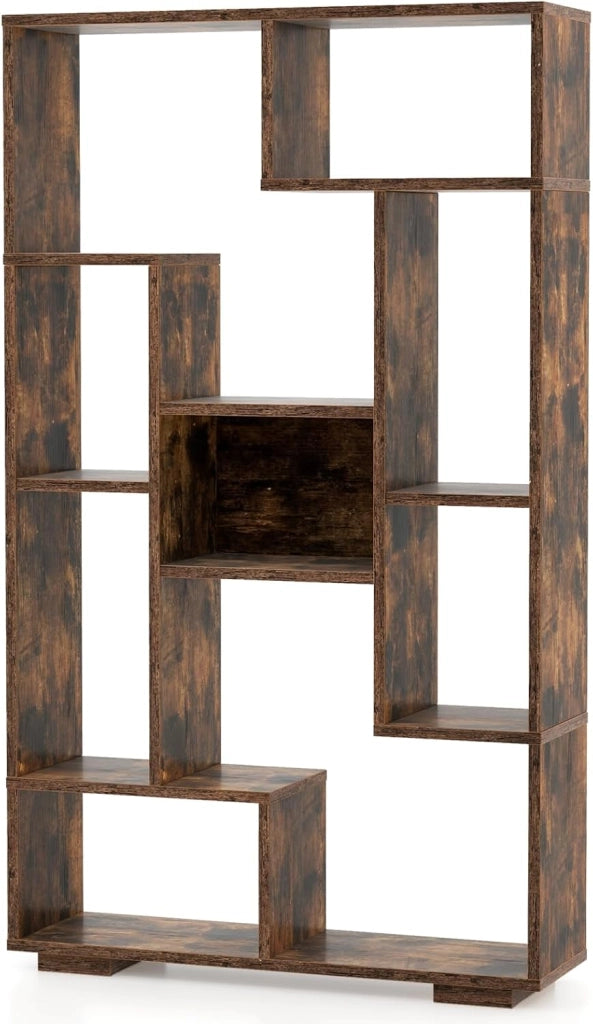 Libreria Indipendente 70 x 20 x 120 cm, con Dispositivi Anti-Ribaltamento, Scaffale in Legno per Soggiorno, Studio e Ufficio (Marrone)