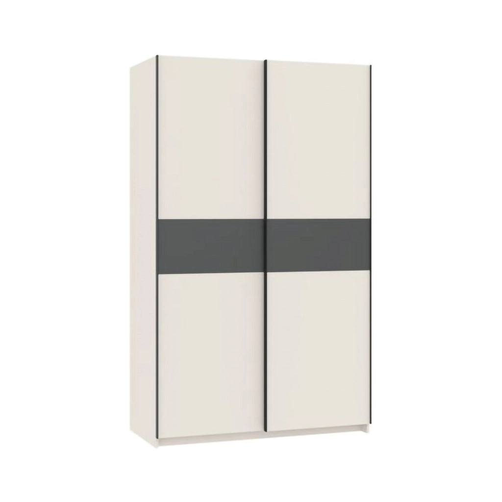 Armadio Camera da Letto Maba, Guardaroba 2 Ante 2 Ripiani, 120x204h cm Beige Cashmere