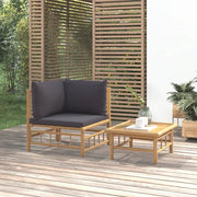 Salotto da Giardino-Set Salotto da Giardino 2pz con Cuscini Grigio Scuro Bamb¨´ 919899
