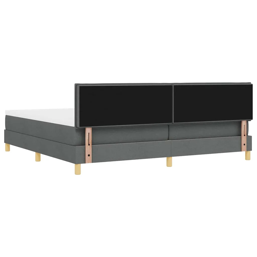Letto a Sorgente LED con led Grigio scuro 200 x 200 cm Tessuto 3342542