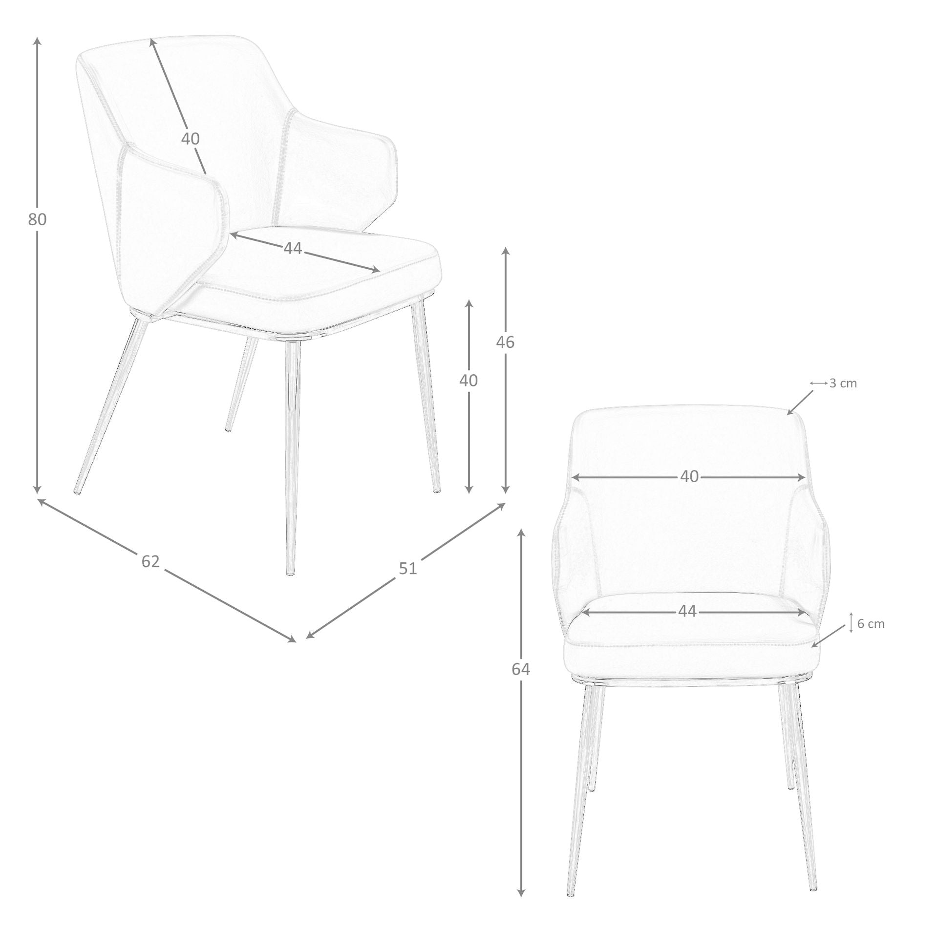Sedia in similipelle marrone