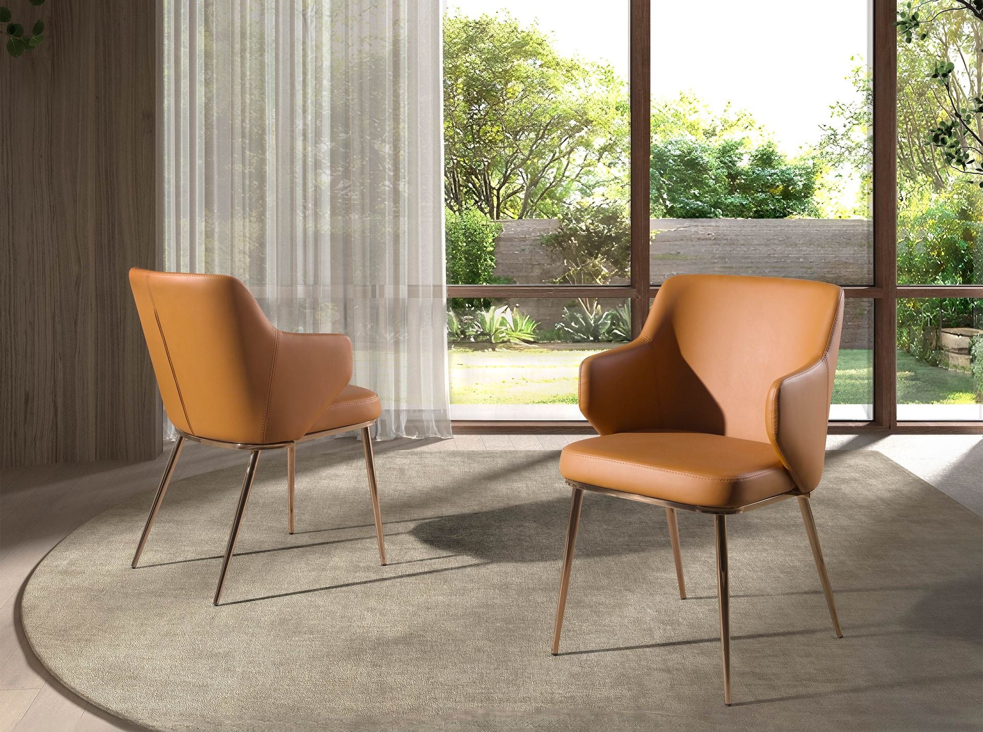 Sedia in similipelle marrone