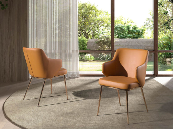 Sedia in similipelle marrone