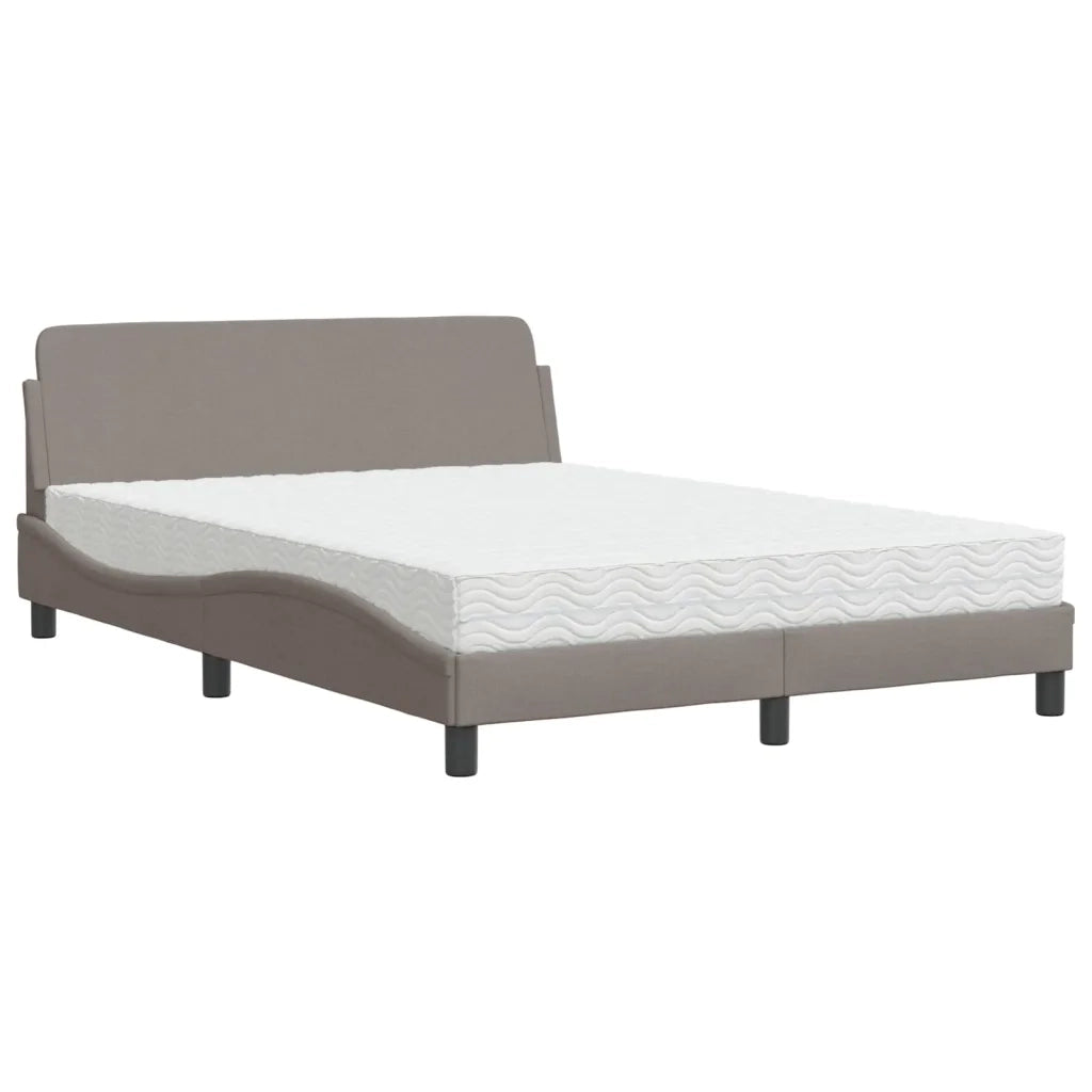 Letto con Materasso Dover Tortora 140x190 cm in Tessuto 3208388