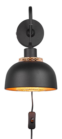 Applique da Interno Attacco E27 in Metallo Nero Opaco